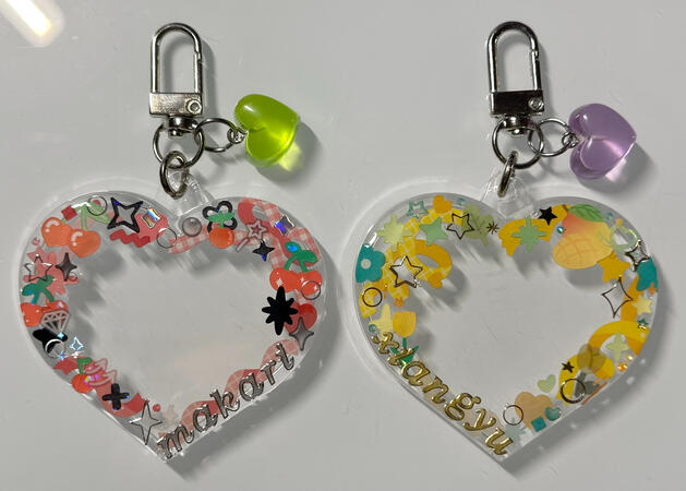 matching charms with different fruits and character names